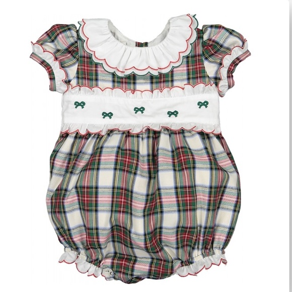 Sal & Pimenta  Bubble Red Squares with Embroidered Bows - Picture 9 of 13